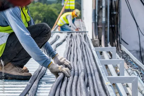 Cable tray installation and secure power routing by ENV Electric, providing comprehensive infrastructure Industrial Electrical Services in Oshawa Ontario for maximum durability.